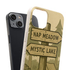 Biodegradable Phone Case — 'Nap Meadow' Mystic Lake Camping Design