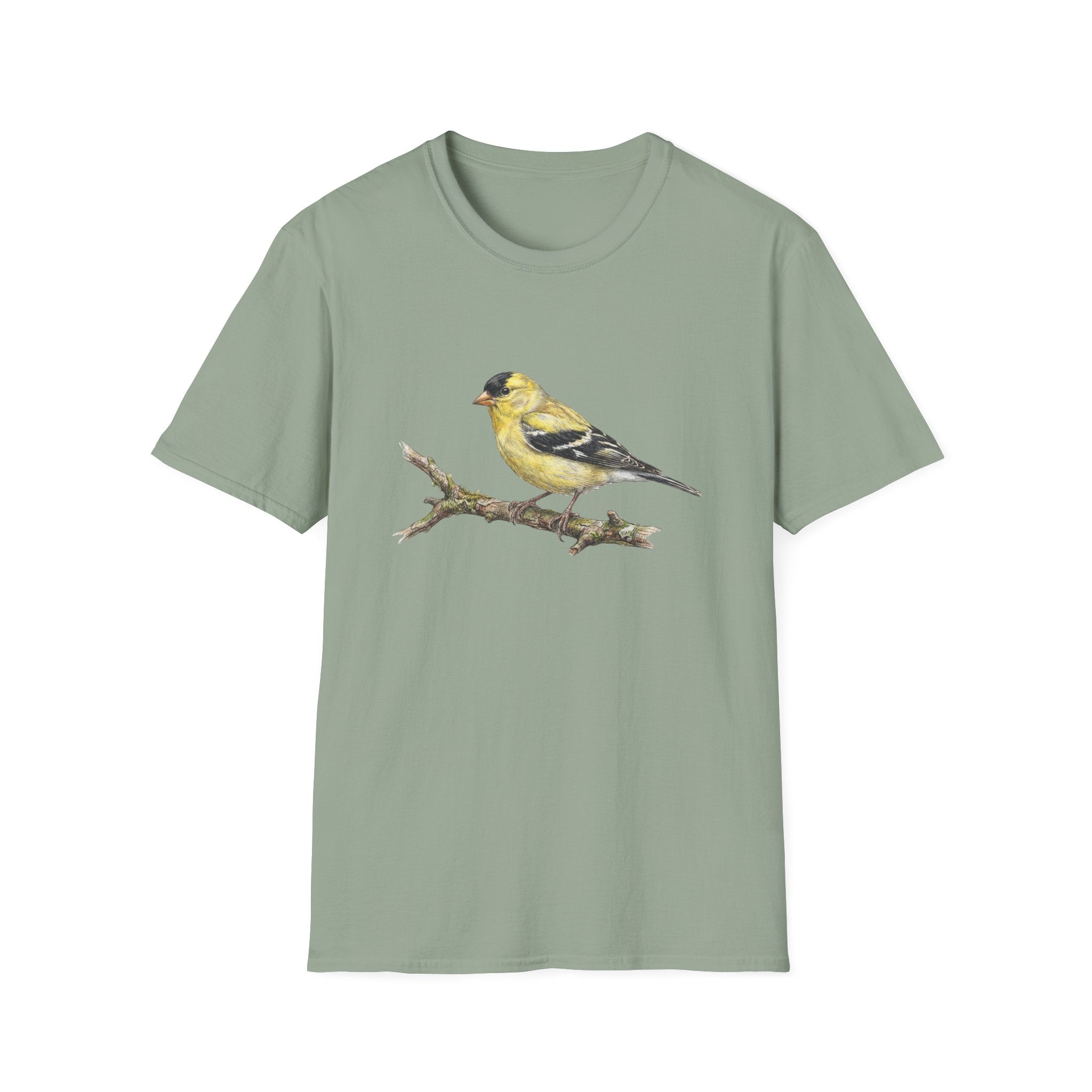 Goldfinch Bird T-Shirt – Vintage Watercolor Songbird Tee