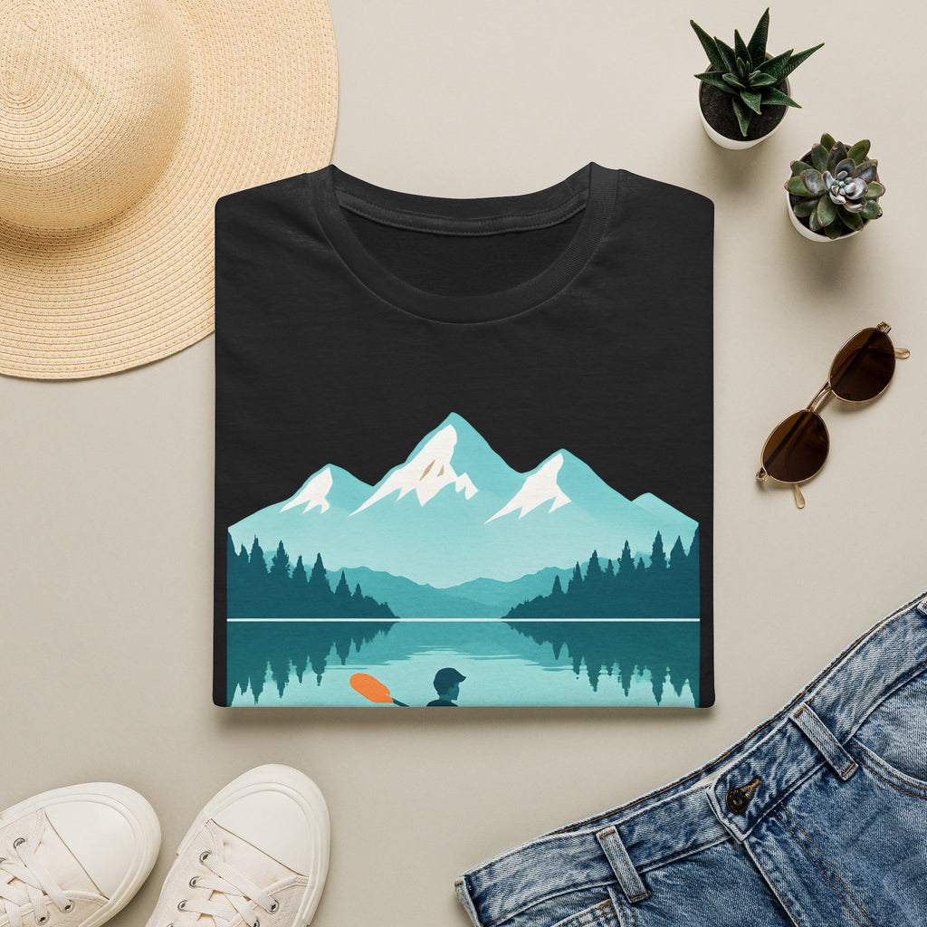 Kayaker on Serene Mountain Lake T-Shirt