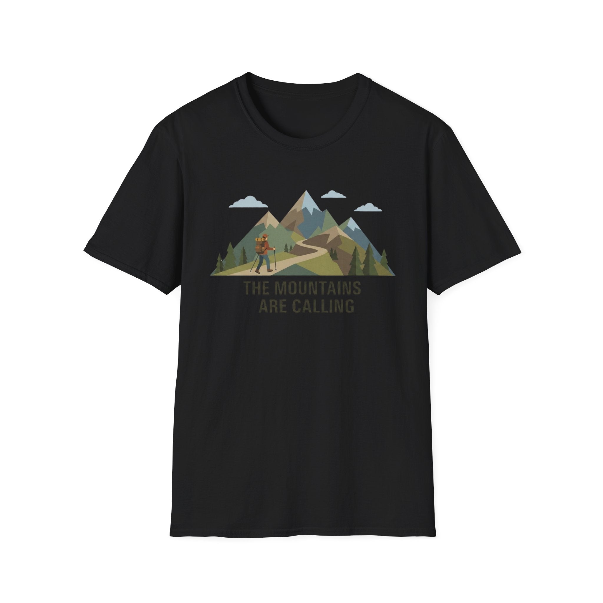 Campground Scenic T-Shirt — Minimalist Tent & Campfire Graphic