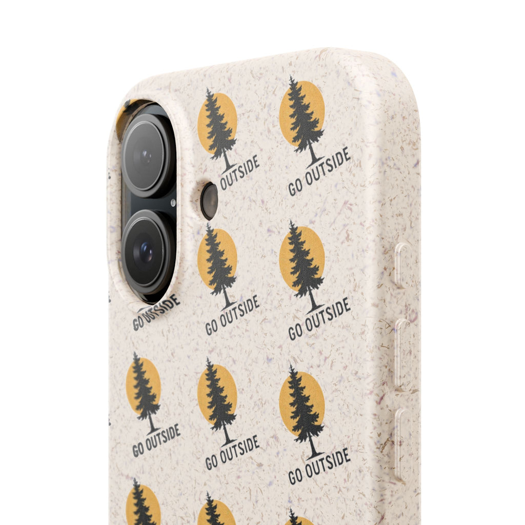 Biodegradable Phone Case — 'Go Outside' Recycled Eco-Friendly iPhone Cover