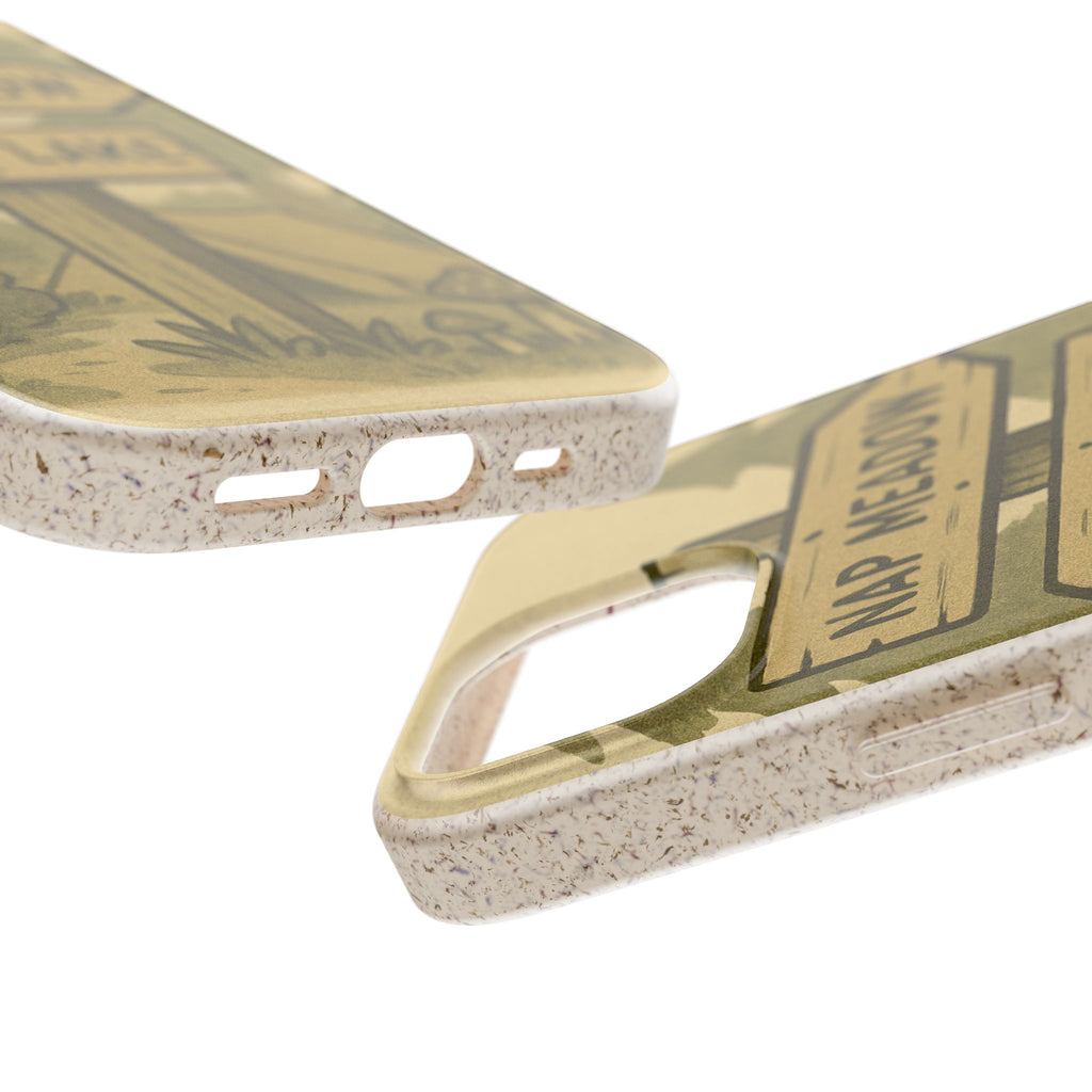 Biodegradable Phone Case — 'Nap Meadow' Mystic Lake Camping Design