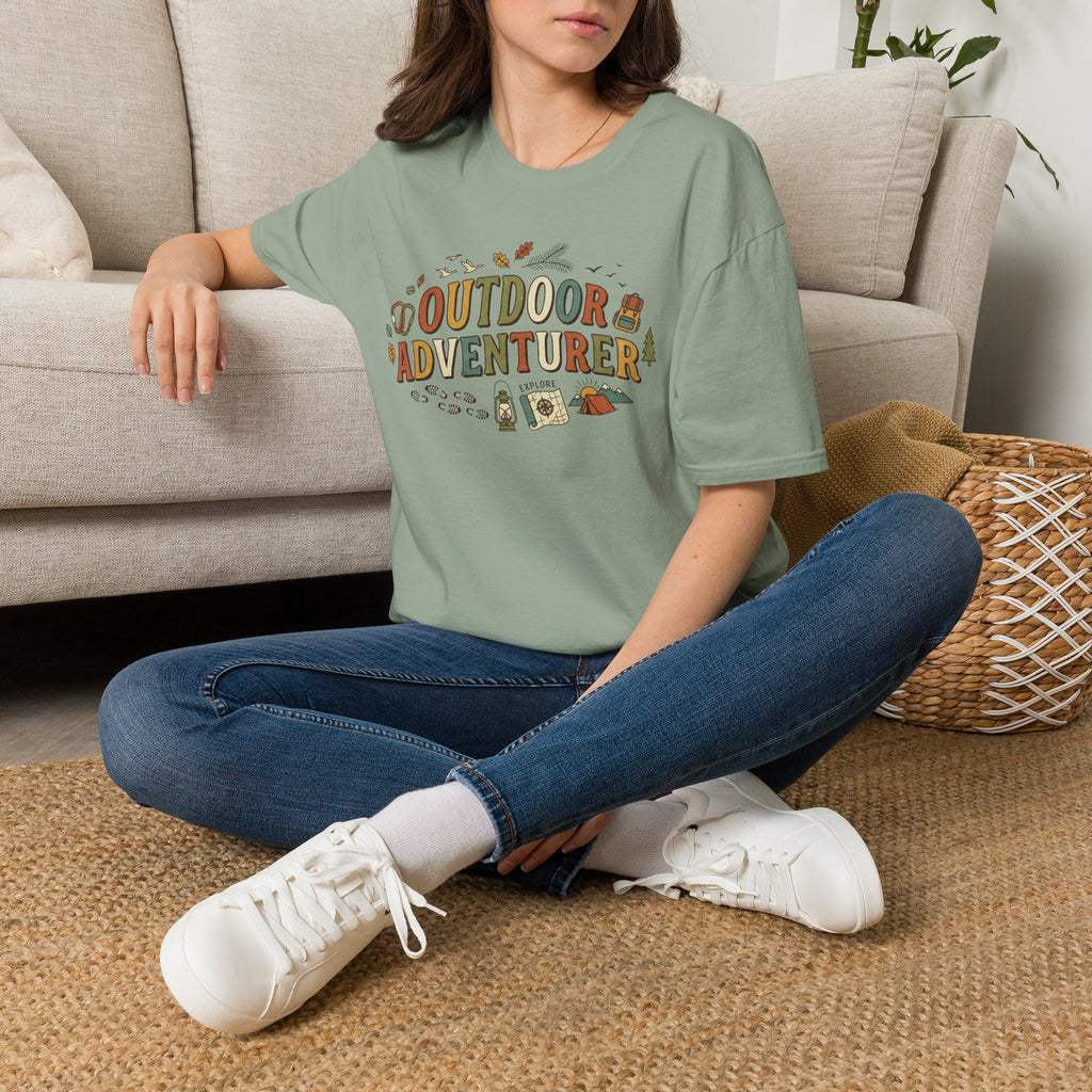"Outdoor Adventurer" T‑Shirt Camping, Hiking & Exploration Graphic Tee Shirt