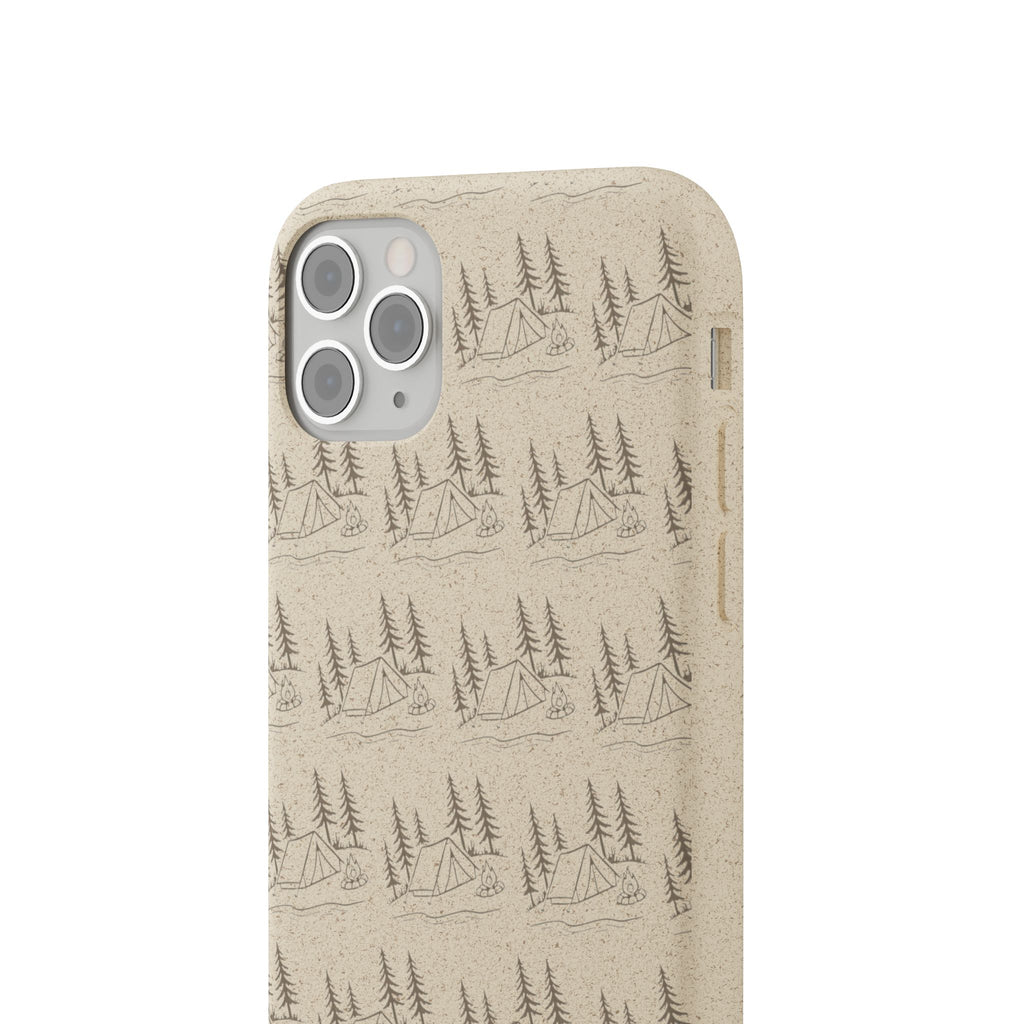 Biodegradable Phone Case — Eco-Friendly Forest Sketch Pattern