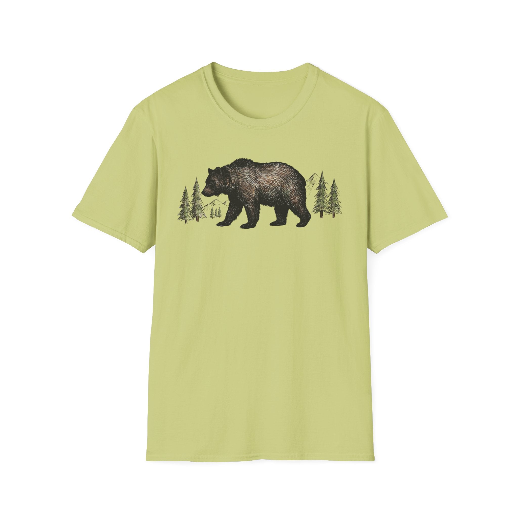 Bear & Forest T‑Shirt - Rustic Woodland Graphic Tee
