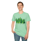 Forest Graphic T-Shirt — Minimal Green Pine Trees Tee