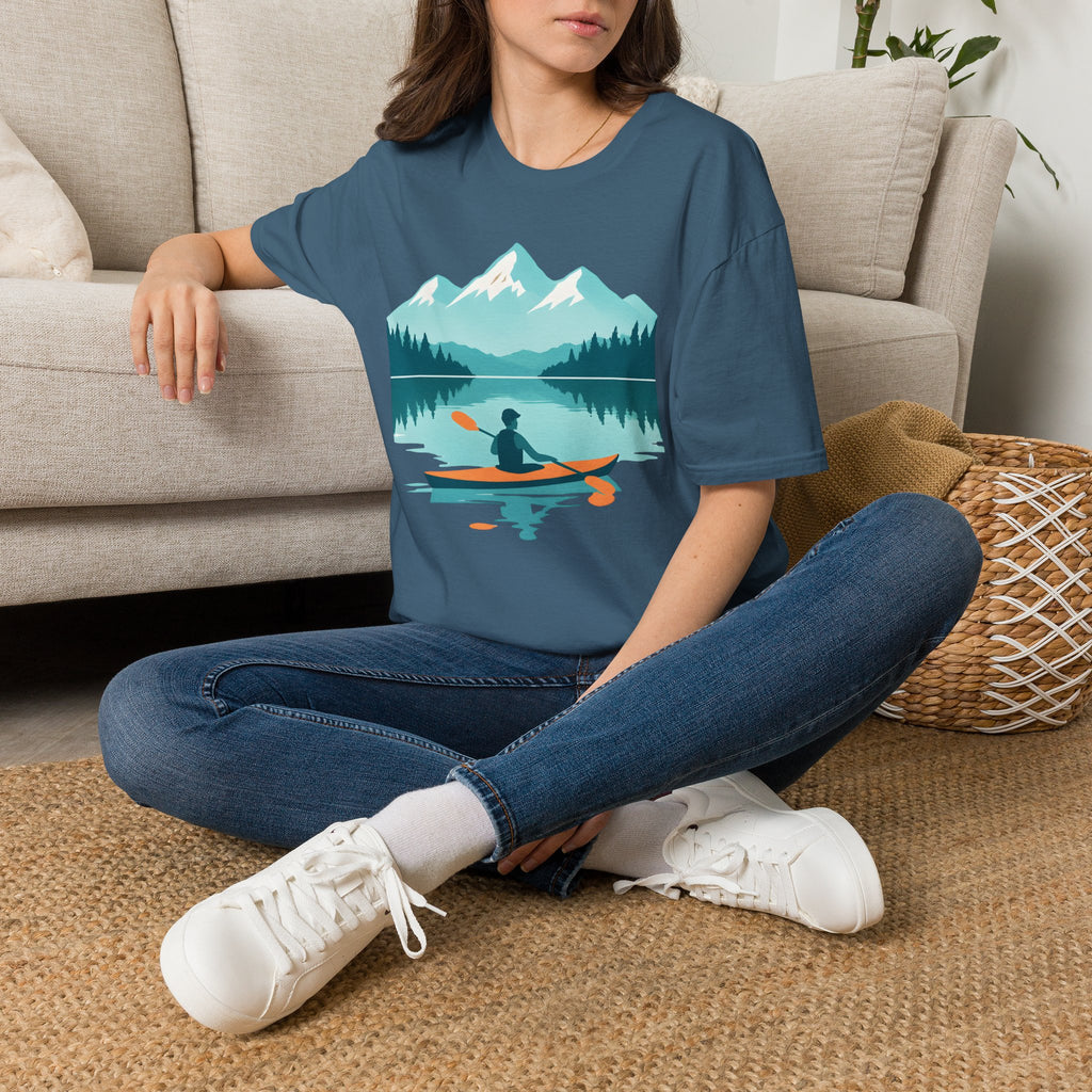 Kayaker on Serene Mountain Lake T-Shirt