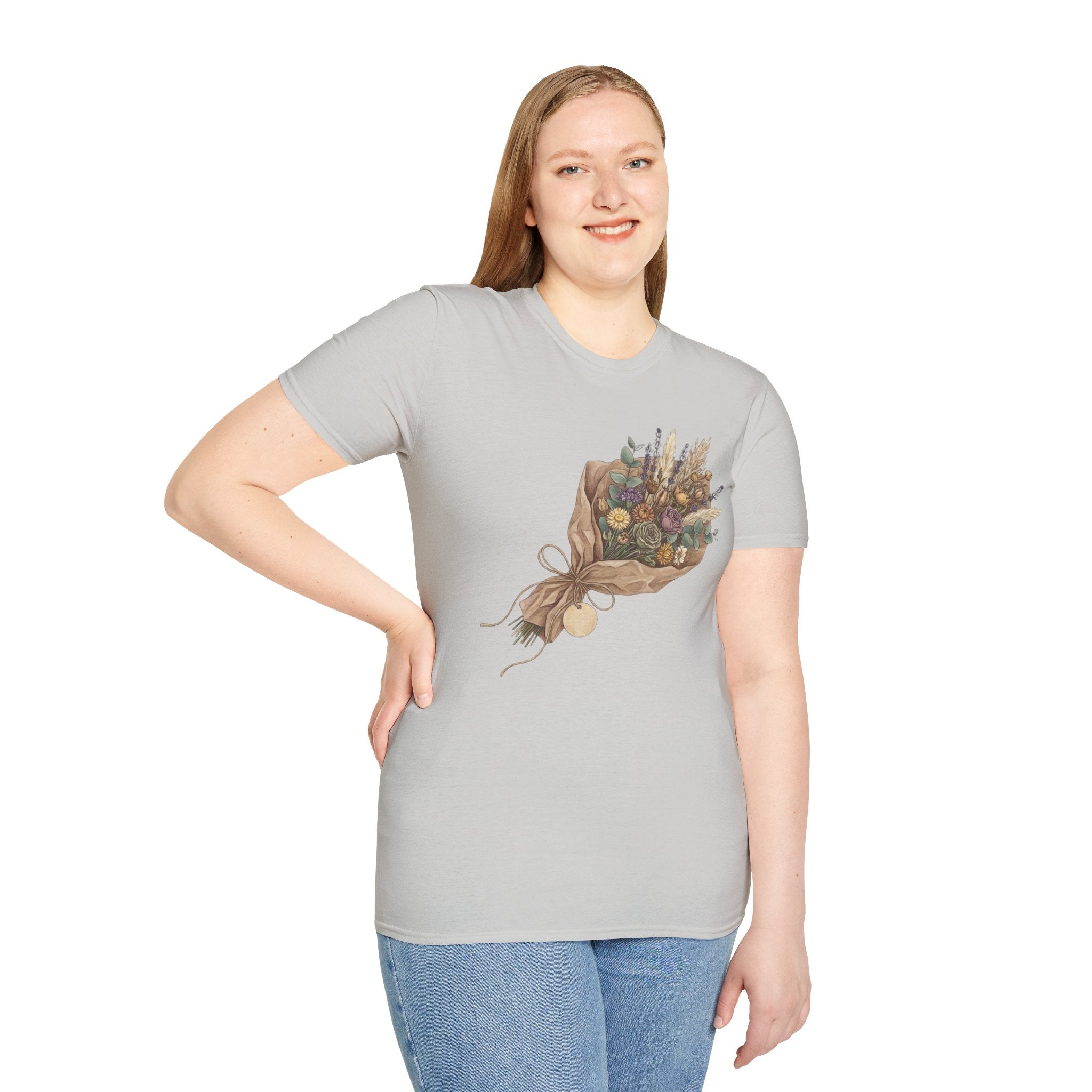 Floral Bouquet Graphic T-Shirt — Rustic Wildflower Bouquet Tee
