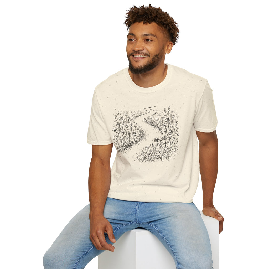 Winding Path Through The Meadow Floral T-Shirt