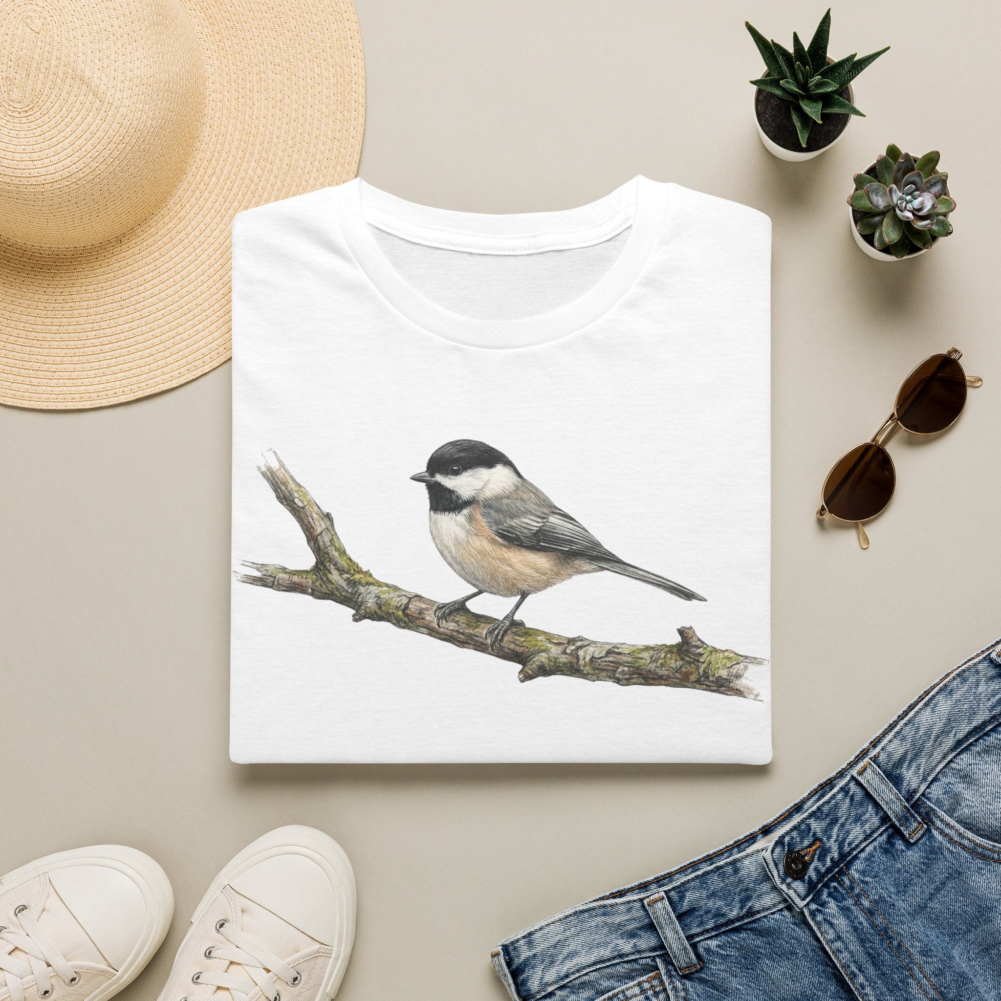 Copy of Chickadee Tee — Watercolor Songbird T‑Shirt