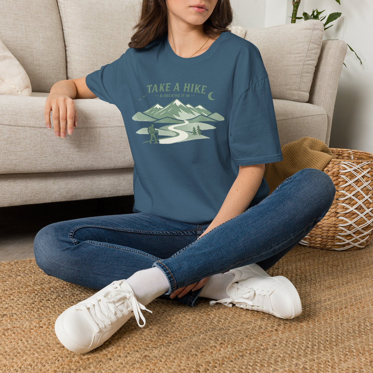 "Take A Hike & Breathe It In" Outdoor Hiking Graphic Tee