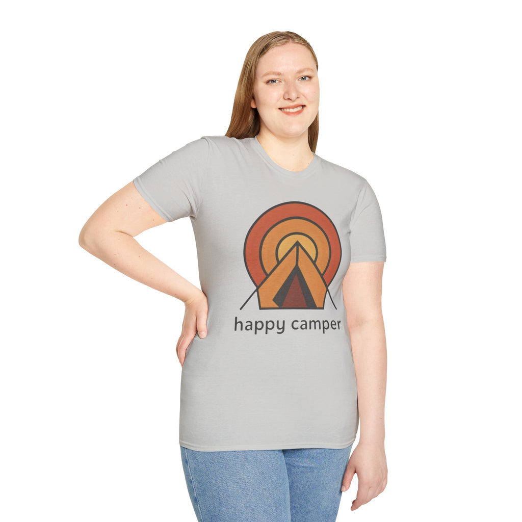 Happy Camper Retro Sunset Camping T-Shirt