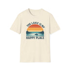 Canoe On The Lake At Sunset "The Lake Is My Happy Place" T-Shirt