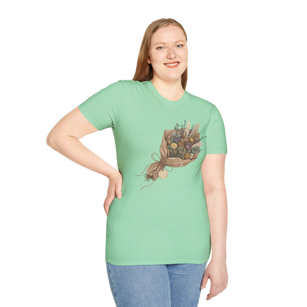 Floral Bouquet Graphic T-Shirt — Rustic Wildflower Bouquet Tee