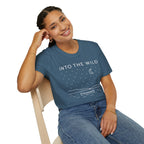 Into The Wild Canoe T-Shirt - Minimal Night Sky Lake Camping Tee