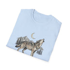 Wolf Howl T-Shirt — Moonlit Mountain Wildlife Tee