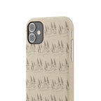 Biodegradable Phone Case — Eco-Friendly Forest Sketch Pattern