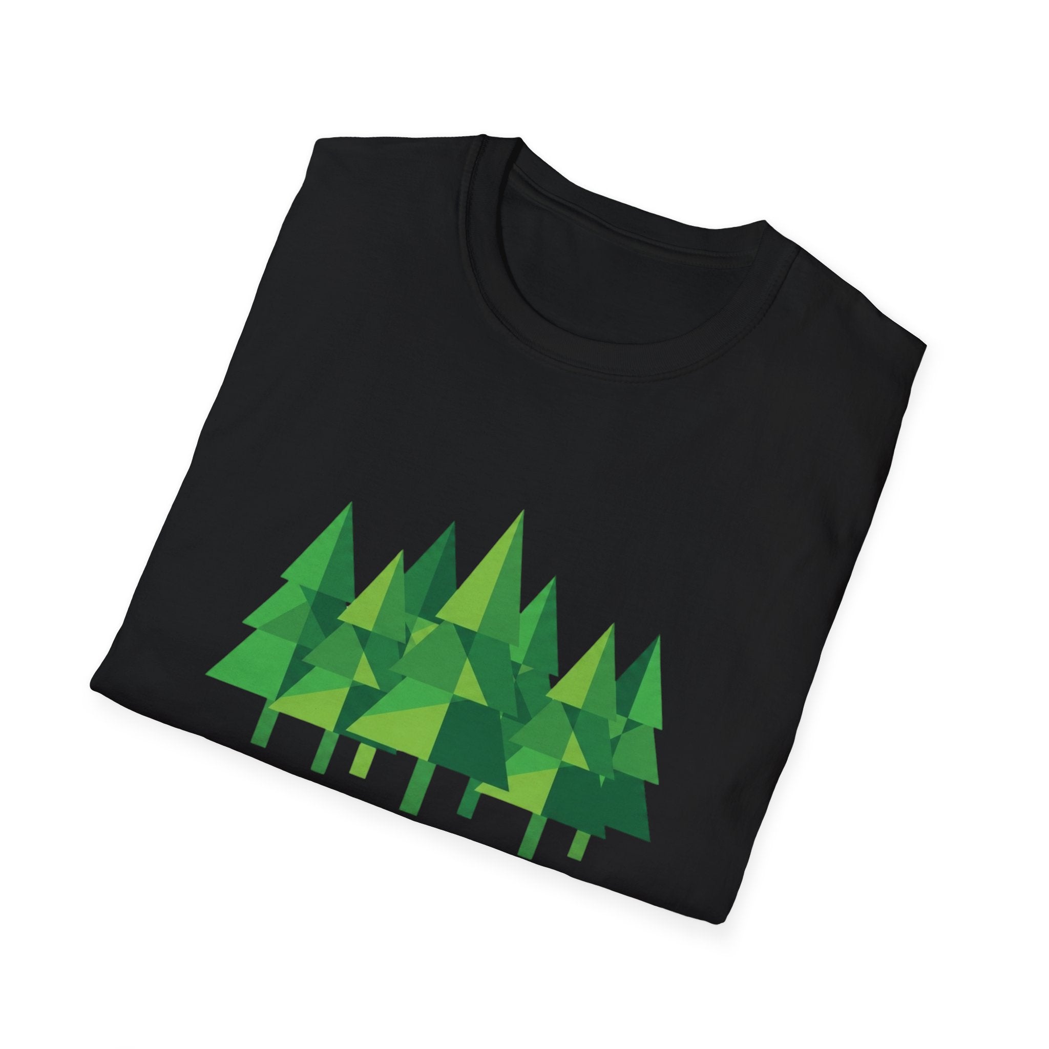 Forest Graphic T-Shirt — Minimal Green Pine Trees Tee