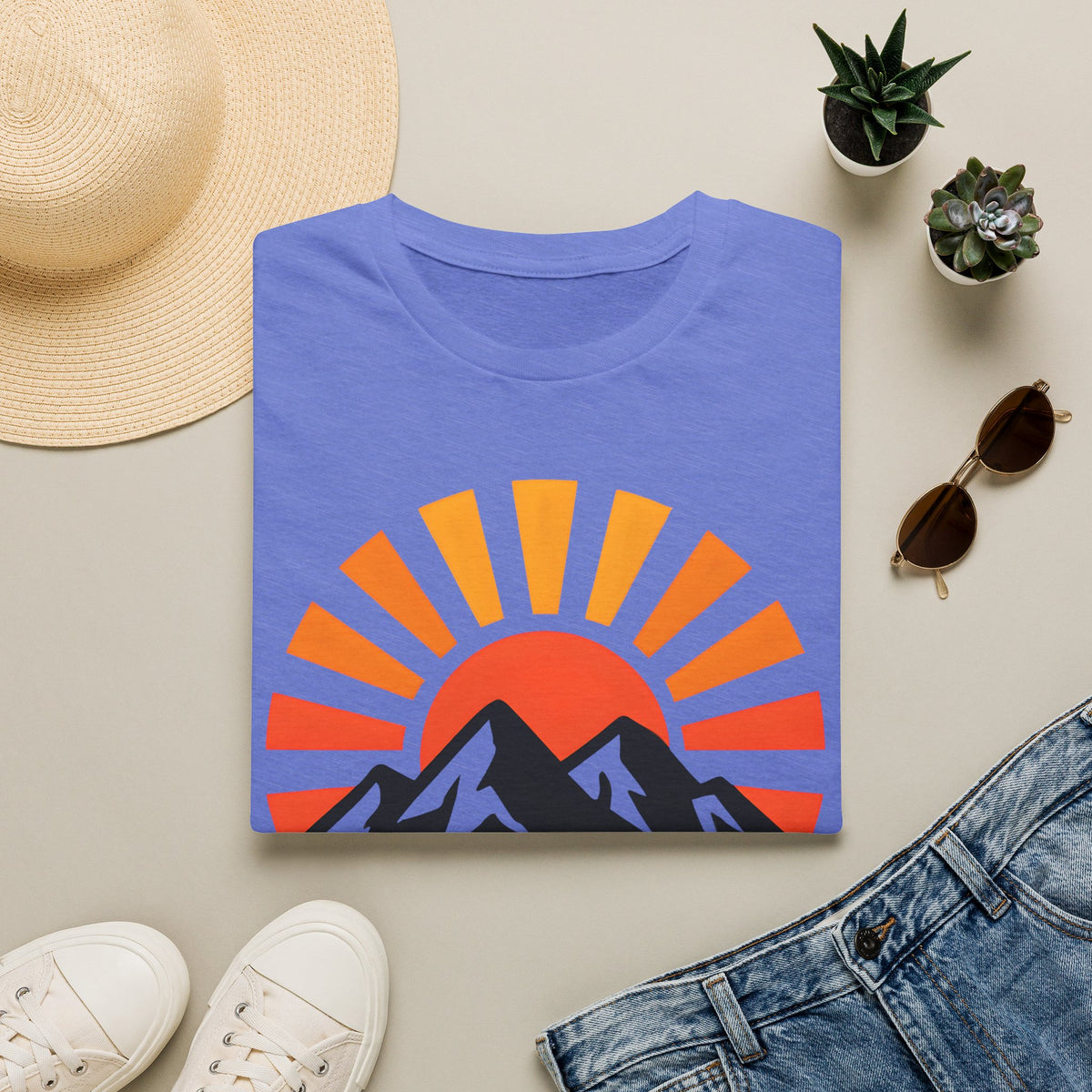 Chase The Sunrise Mountain T-Shirt — Sunrise & Peaks Graphic Tee