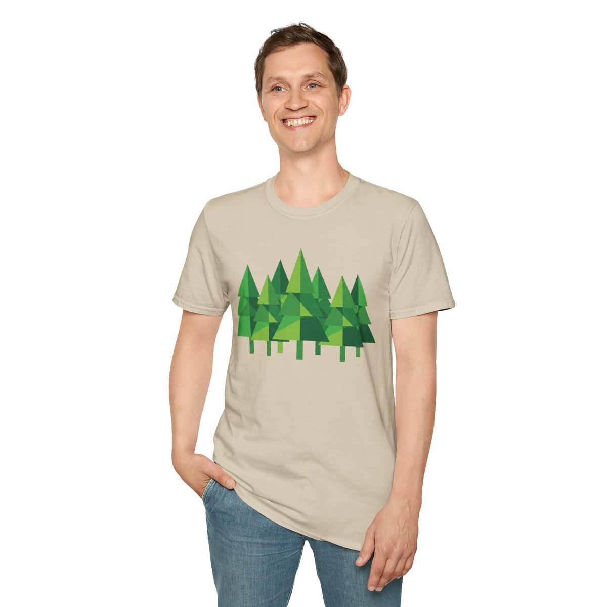 Forest Graphic T-Shirt — Minimal Green Pine Trees Tee