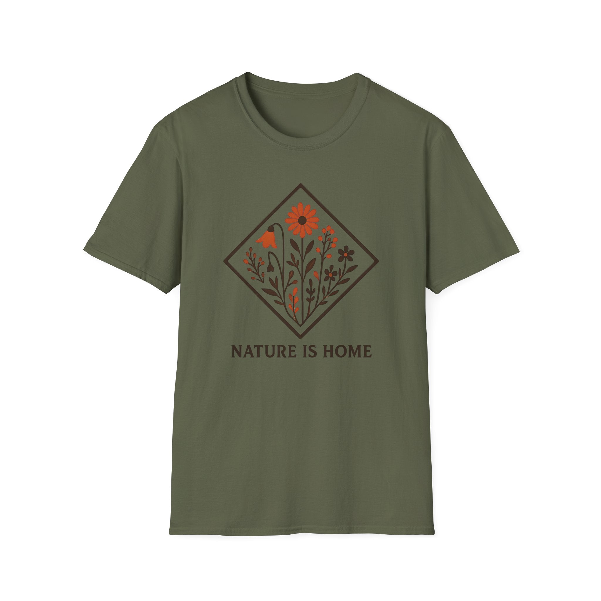 Floral Motif "Nature Is Home" T-Shirt