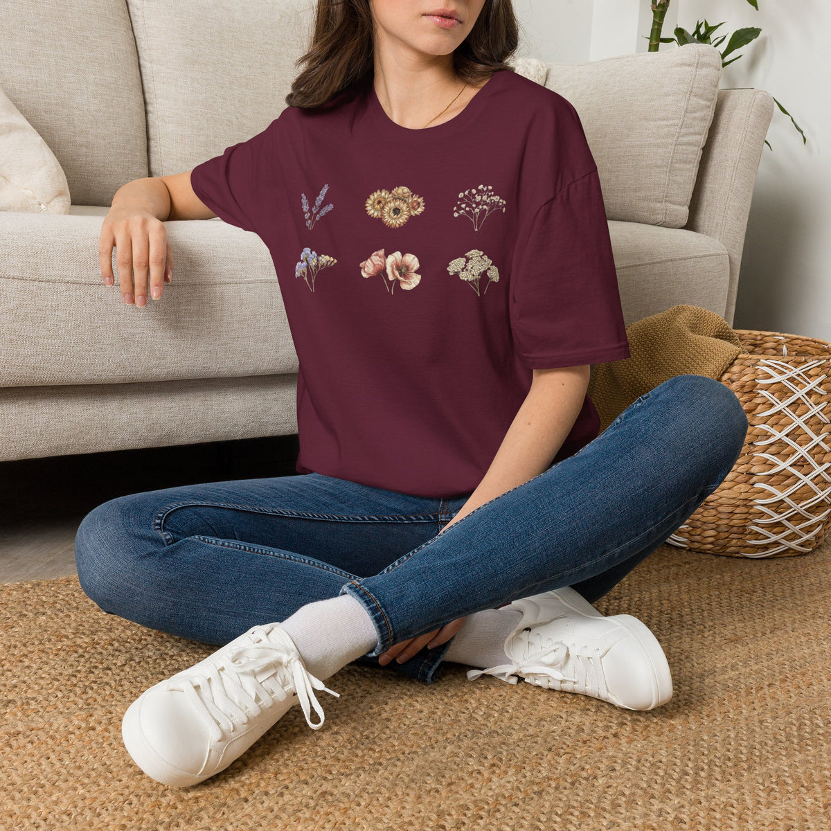 Floral Dried Mini Bouquets T-Shirt — Vintage Botanical Graphic Tee