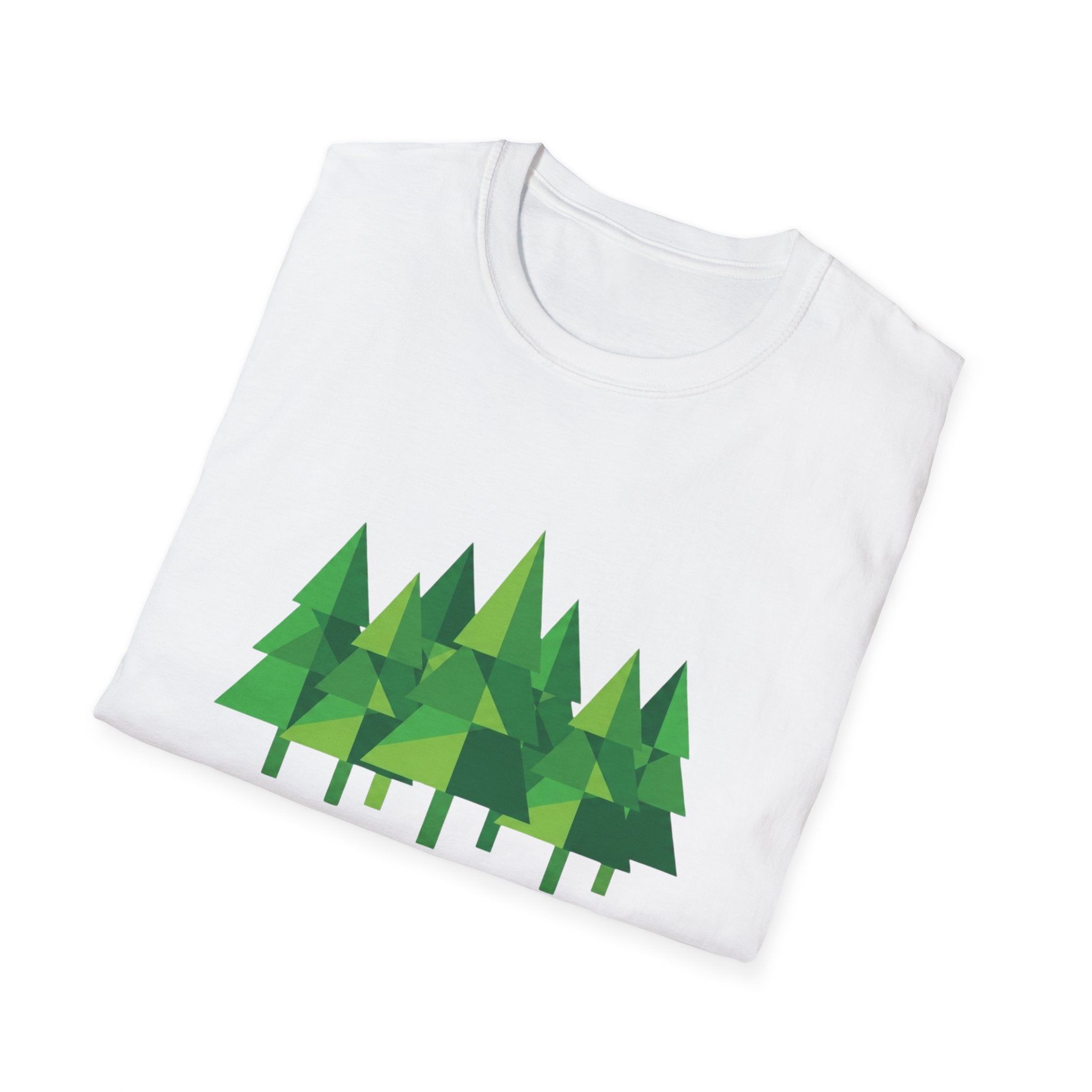 Forest Graphic T-Shirt — Minimal Green Pine Trees Tee