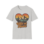 "Wild at Heart" Mountain Heart Retro Sunset Nature Tee Shirt