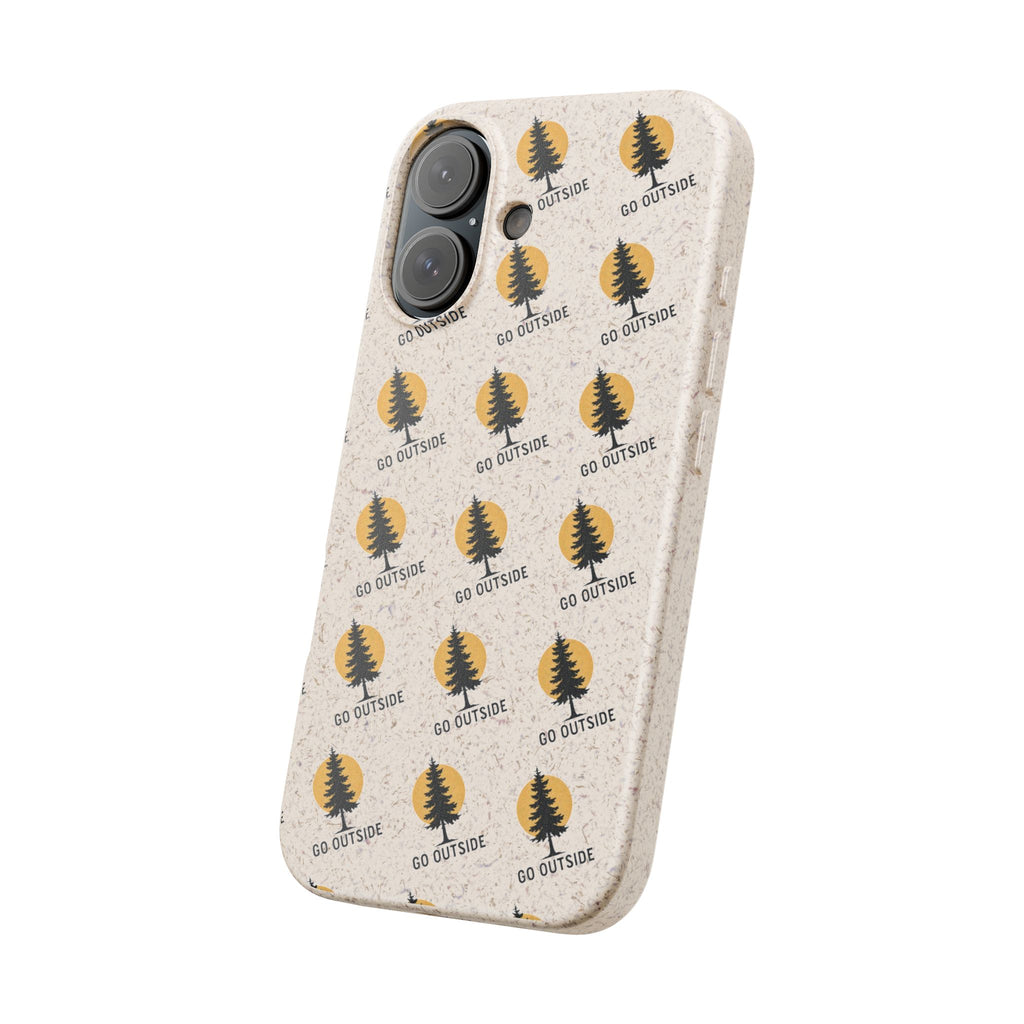 Biodegradable Phone Case — 'Go Outside' Recycled Eco-Friendly iPhone Cover