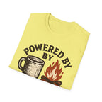 Powered By Coffee And Campfires Vintage Camping T-Shirt
