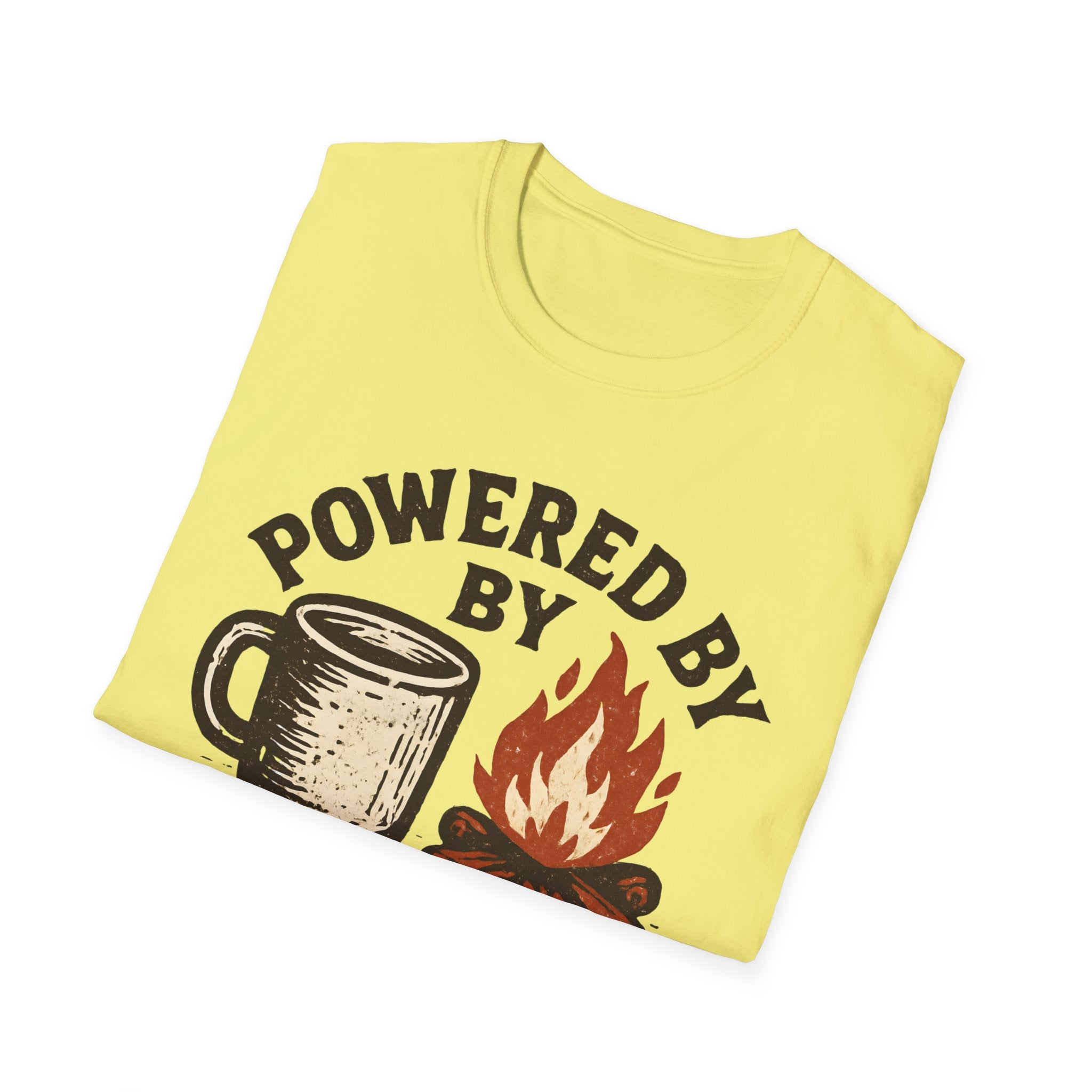 Powered By Coffee And Campfires Vintage Camping T-Shirt