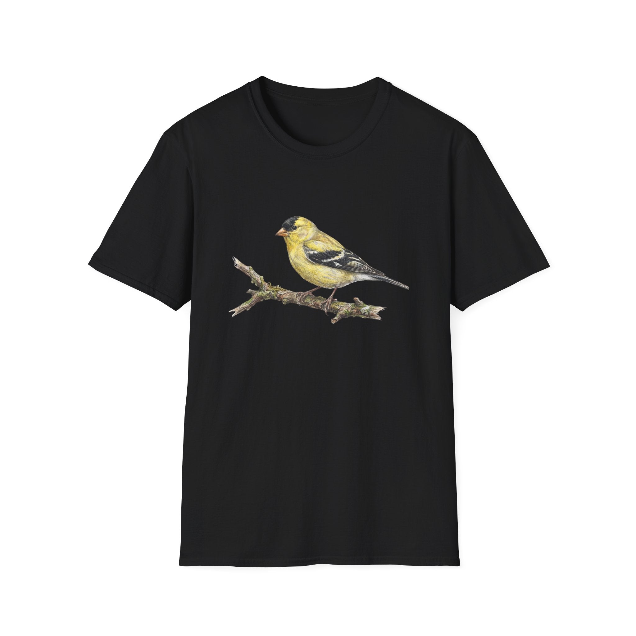 Goldfinch Bird T-Shirt – Vintage Watercolor Songbird Tee
