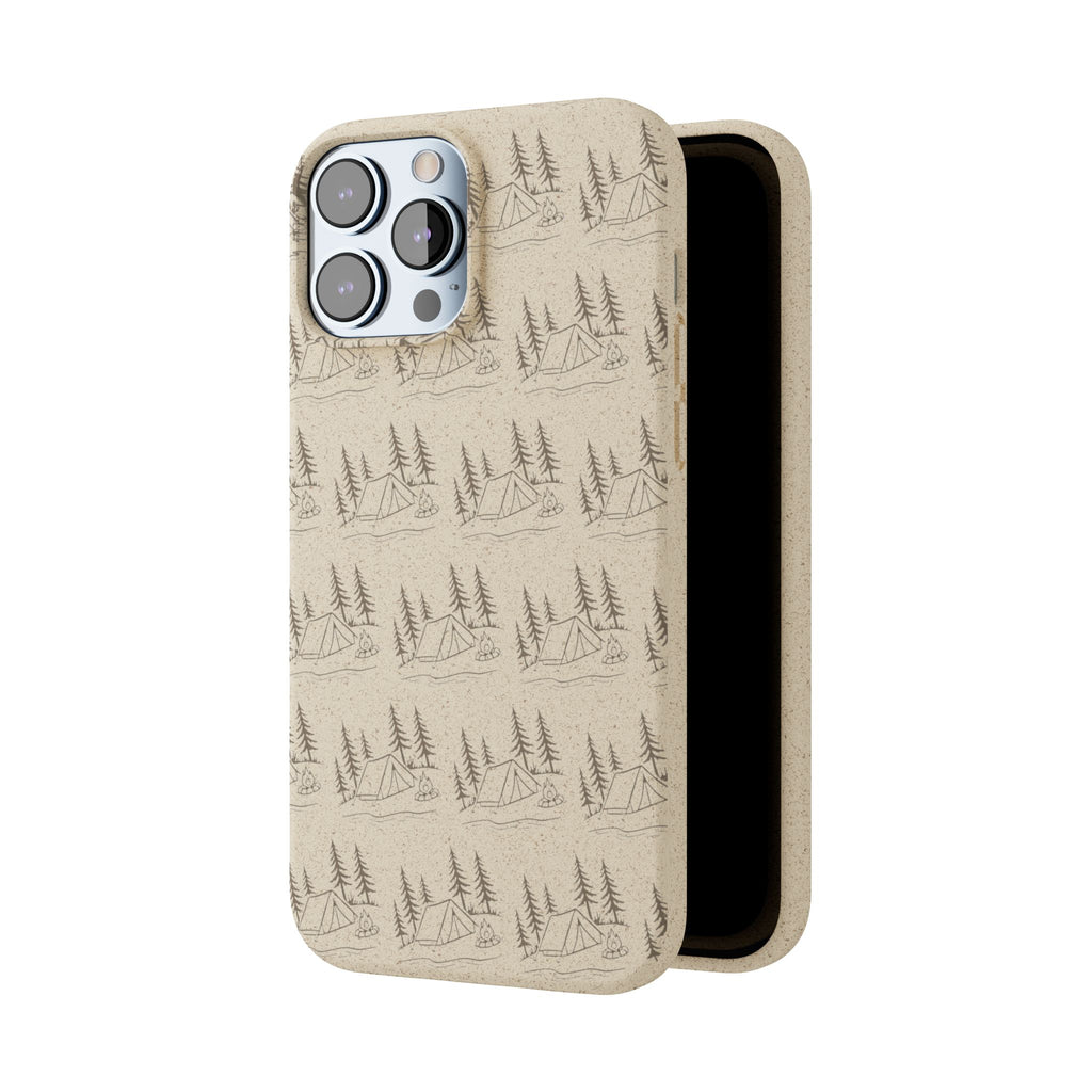 Biodegradable Phone Case — Eco-Friendly Forest Sketch Pattern