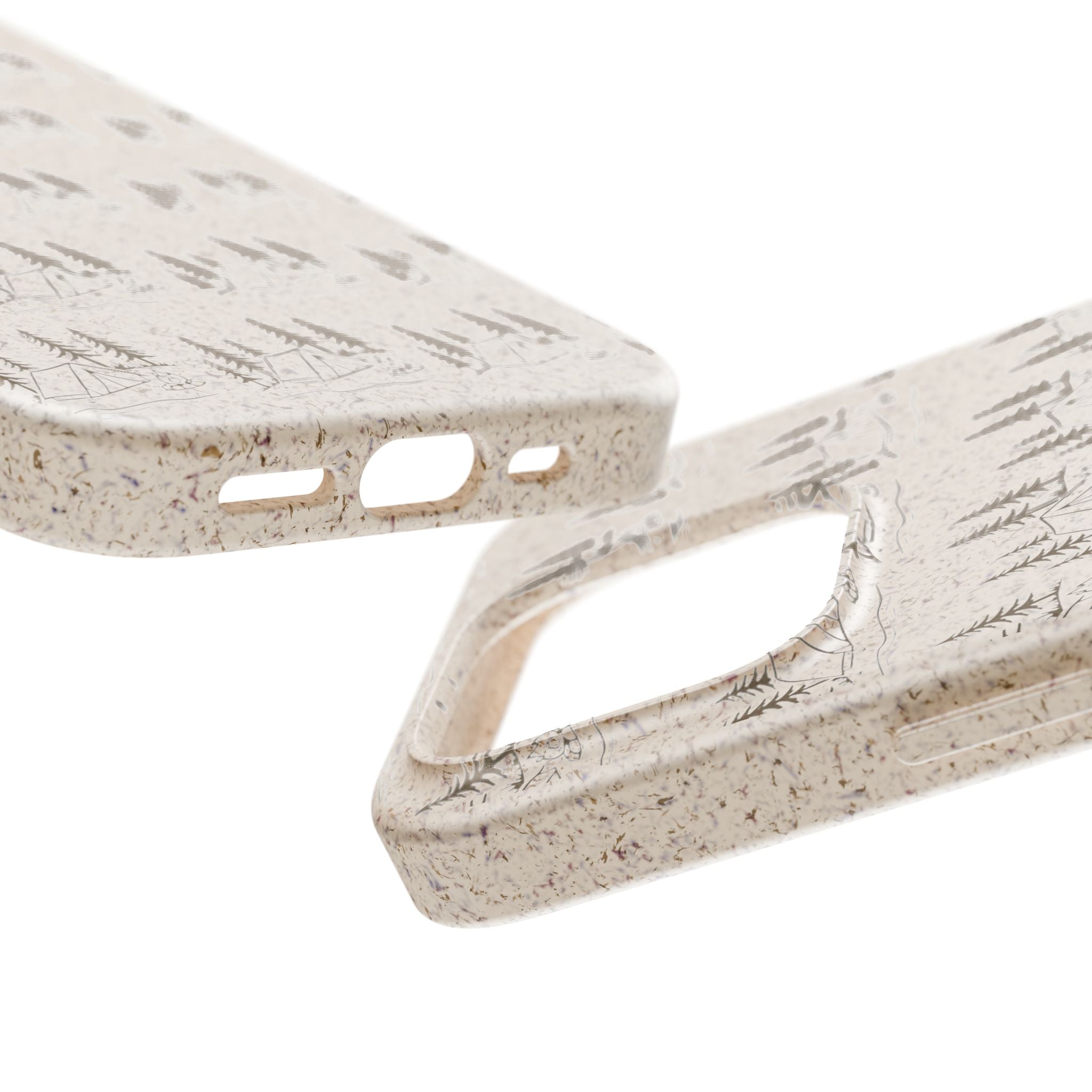 Biodegradable Phone Case — Eco-Friendly Forest Sketch Pattern