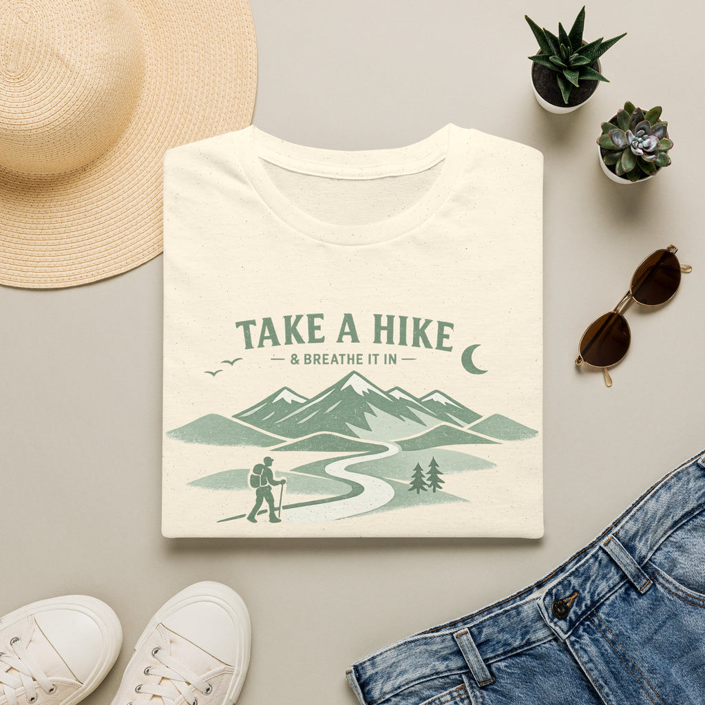 "Take A Hike & Breathe It In" Outdoor Hiking Graphic Tee