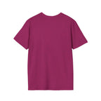 Mountain River T-Shirt — Geometric Blue Peaks & Flowing River