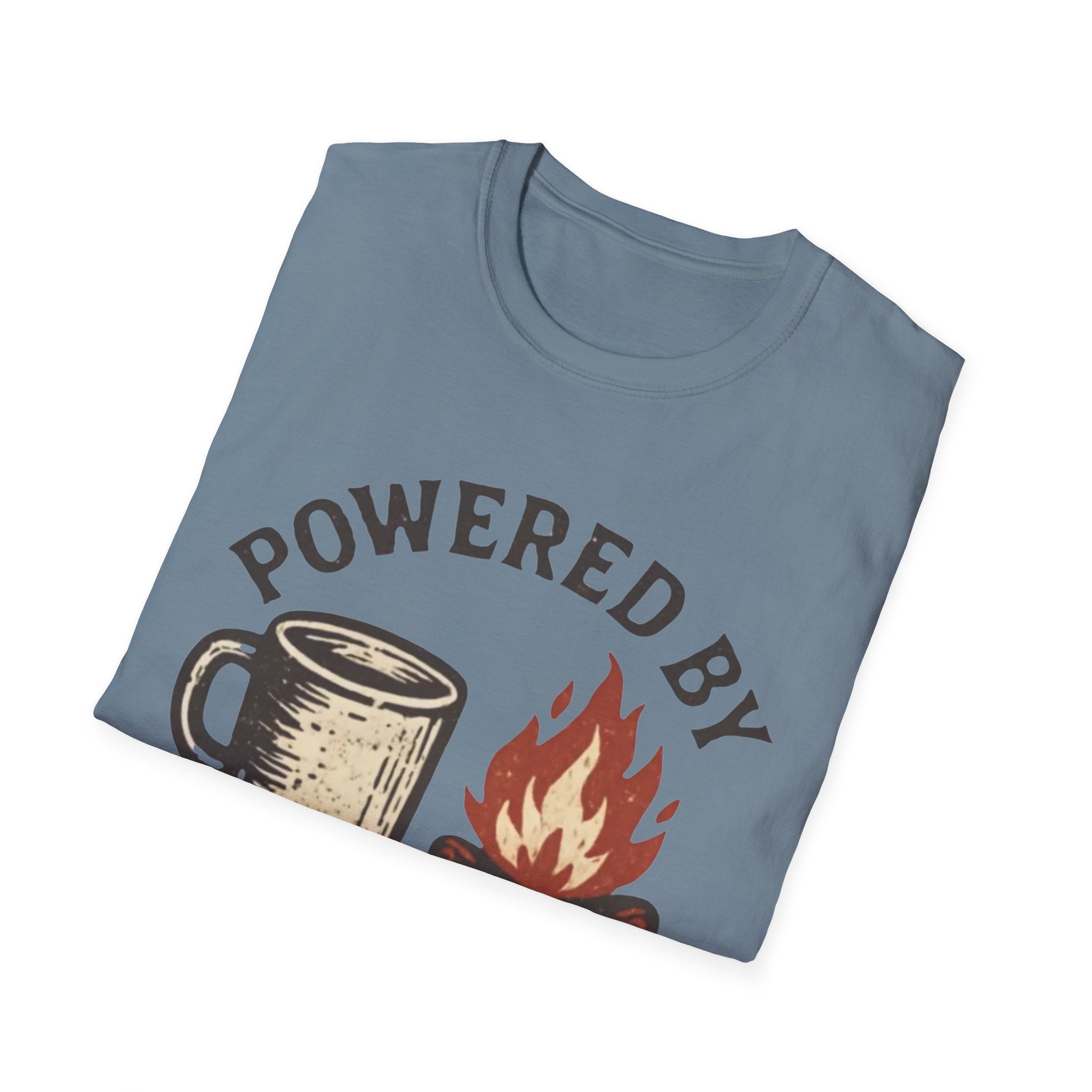 Powered By Coffee And Campfires Vintage Camping T-Shirt