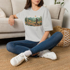 Hiker Mountain Sunset T-Shirt — Scenic Trail Adventure Tee