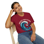 "Protect Our Oceans" Wave Whale Conservation T-Shirt
