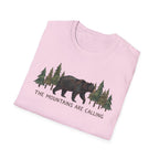 "The Mountains Are Calling" Bear and Pines T-Shirt — Outdoor Graphic Tee