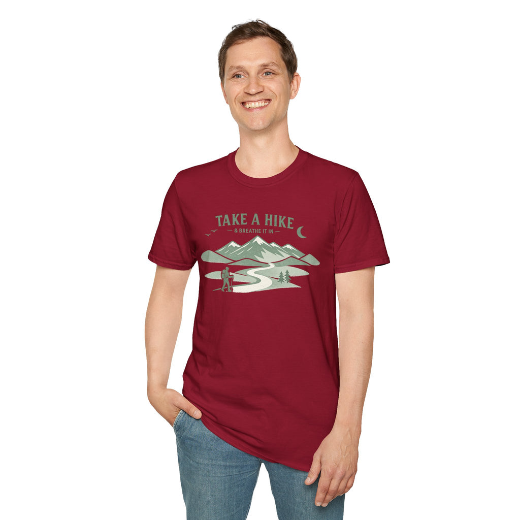 "Take A Hike & Breathe It In" Outdoor Hiking Graphic Tee