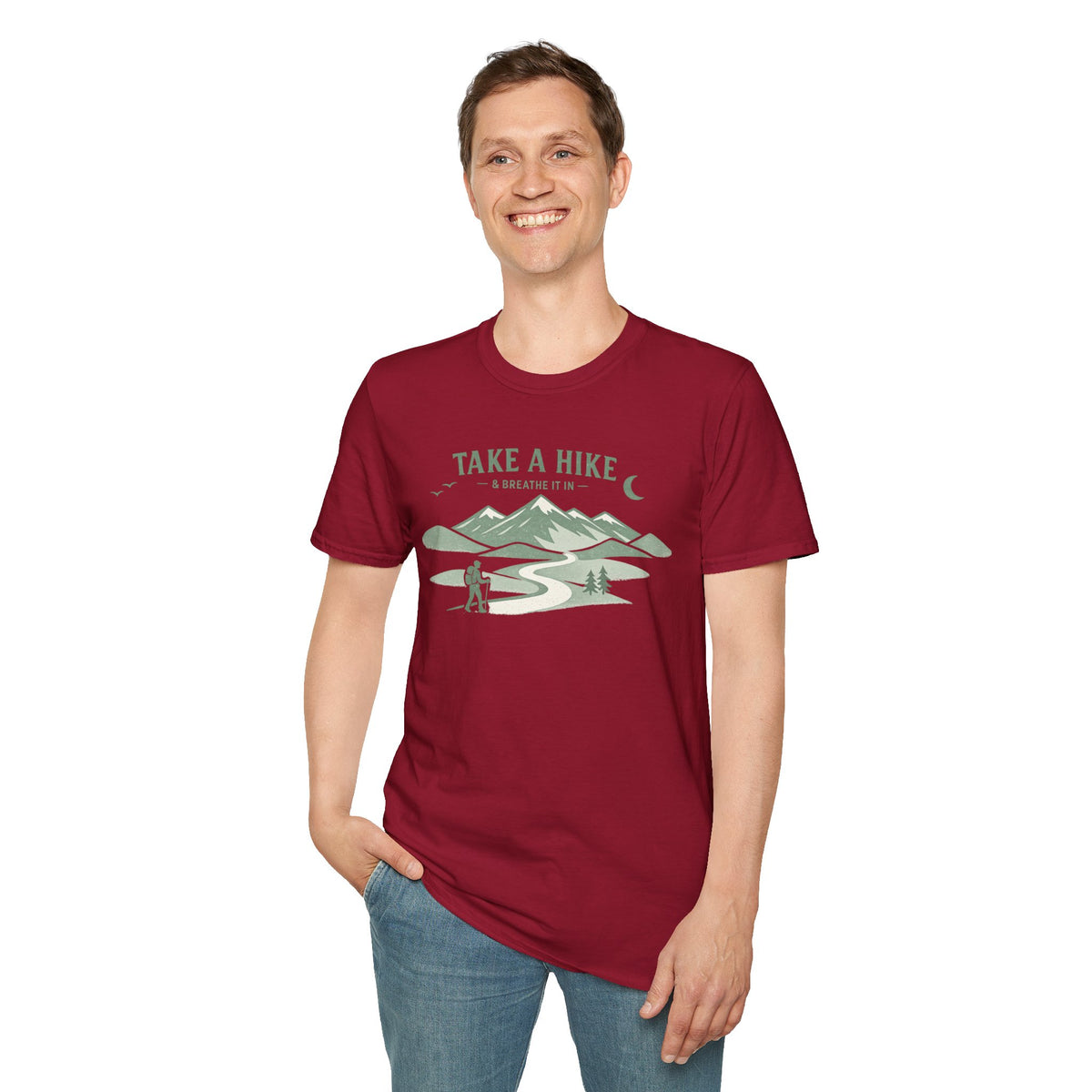 "Take A Hike & Breathe It In" Outdoor Hiking Graphic Tee