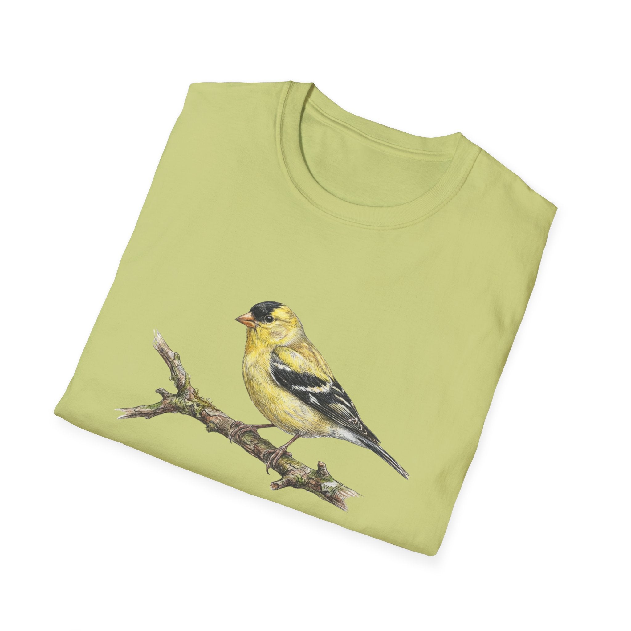 Goldfinch Bird T-Shirt – Vintage Watercolor Songbird Tee