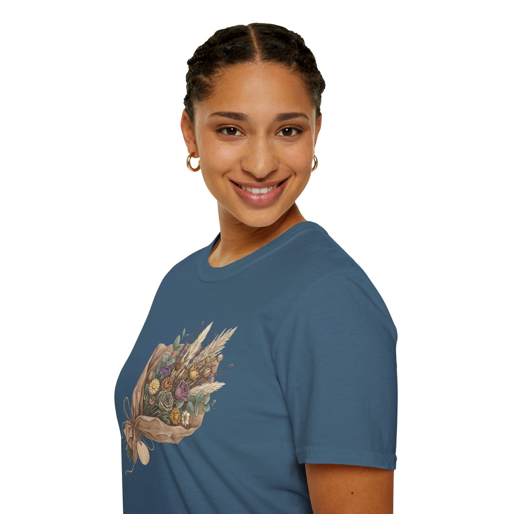 Floral Bouquet Graphic T-Shirt — Rustic Wildflower Bouquet Tee