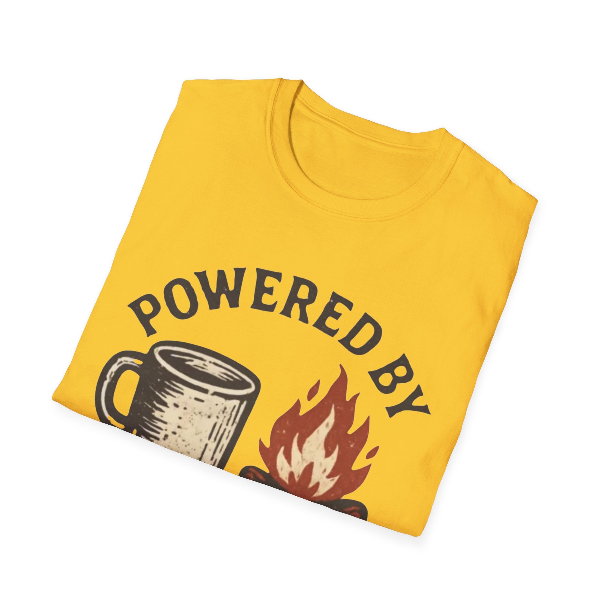 Powered By Coffee And Campfires Vintage Camping T-Shirt