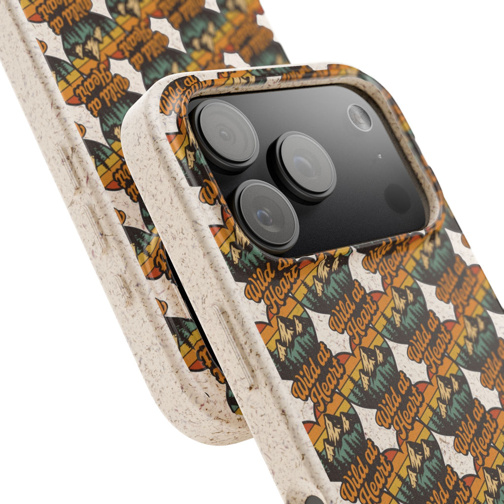 Eco-Friendly Phone Case — Vintage Camper Pattern Biodegradable iPhone Cover