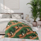 Campfire Cozy Fleece Blanket – 'Campfires & Good Times' Retro Outdoor Throw