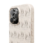 Biodegradable Phone Case — Eco-Friendly Forest Sketch Pattern