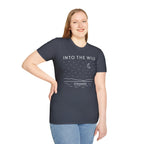 Into The Wild Canoe T-Shirt - Minimal Night Sky Lake Camping Tee