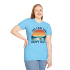 "The Lake Is My Happy Place" Canoe On The Lake At Sunset T-Shirt